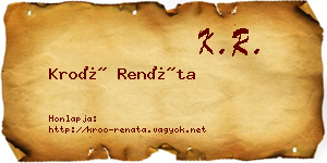 Kroó Renáta névjegykártya