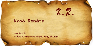 Kroó Renáta névjegykártya